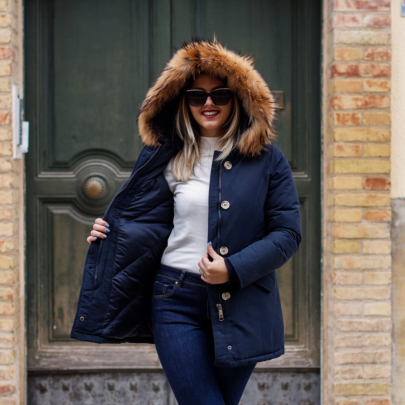 Parka Simil Woorlich Special Price Pelliccia GRANDE BLU