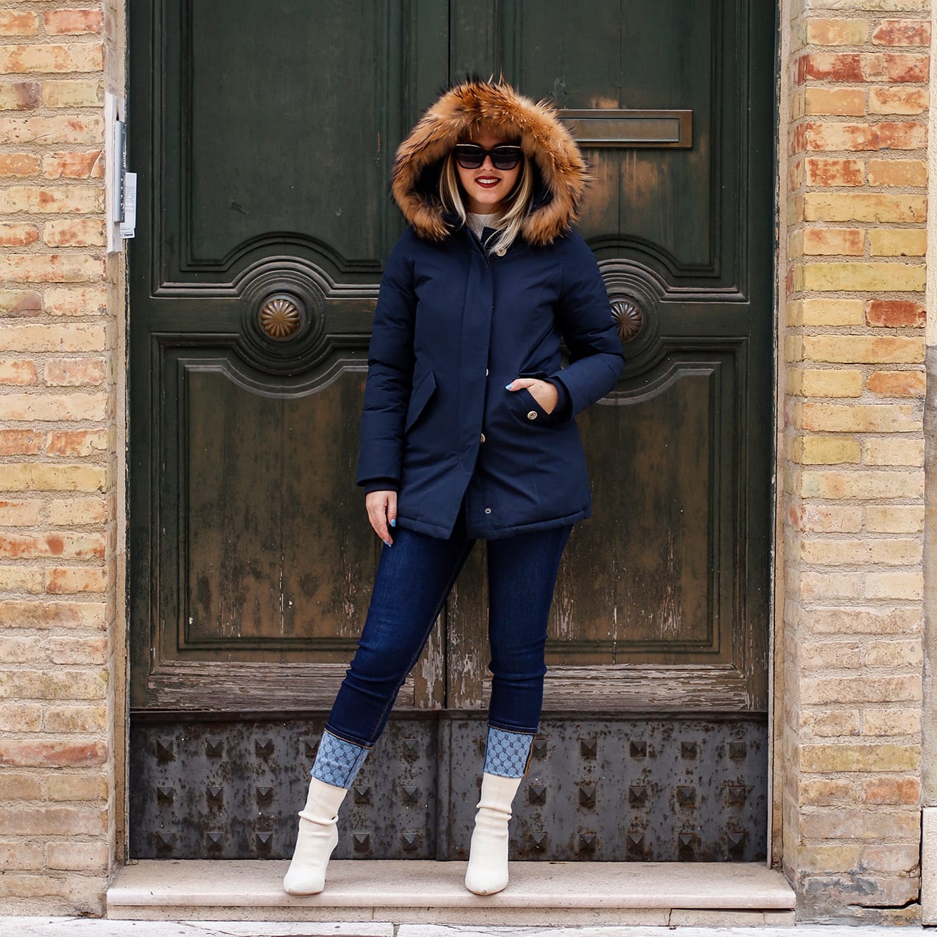 Parka Simil Woorlich Special Price Pelliccia GRANDE BLU