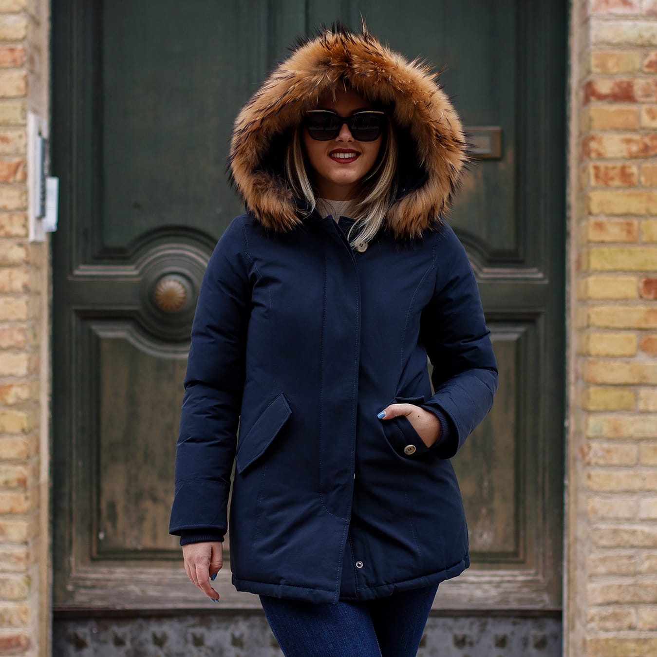 Parka Simil Woorlich Special Price Pelliccia GRANDE BLU