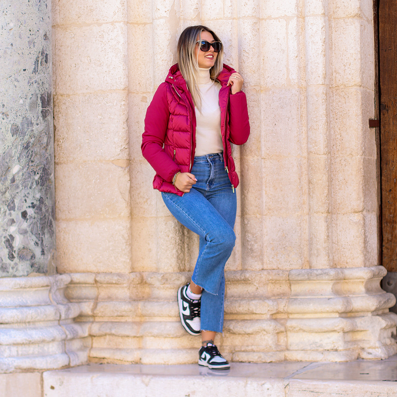 Piumino doppio tessuto maniche corto  YES ZEE