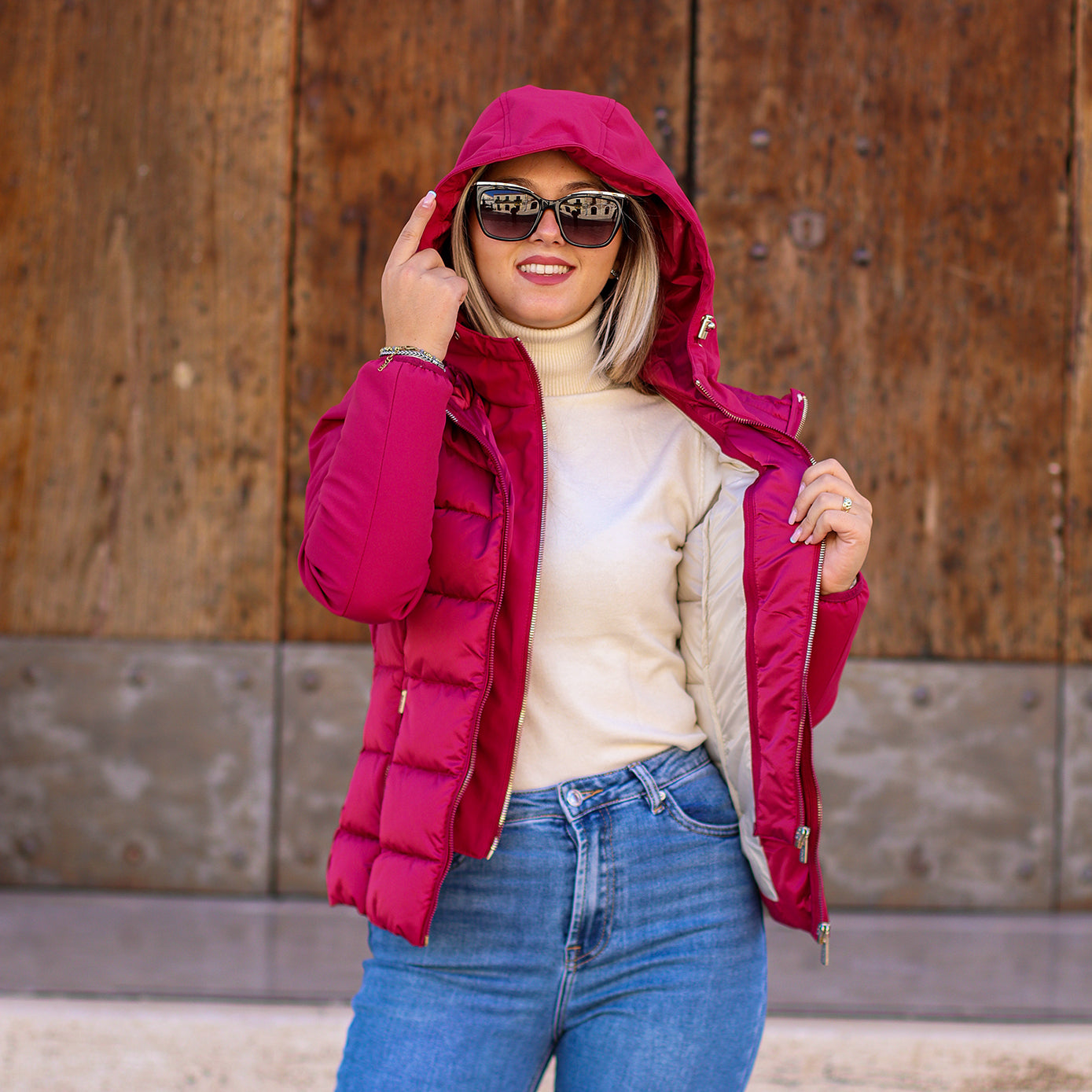 Piumino doppio tessuto maniche corto  YES ZEE