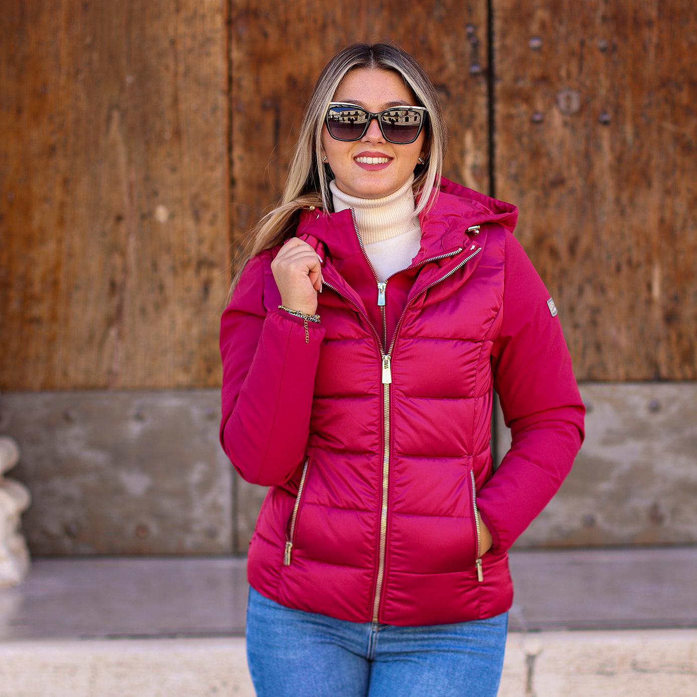 Piumino doppio tessuto maniche corto  YES ZEE