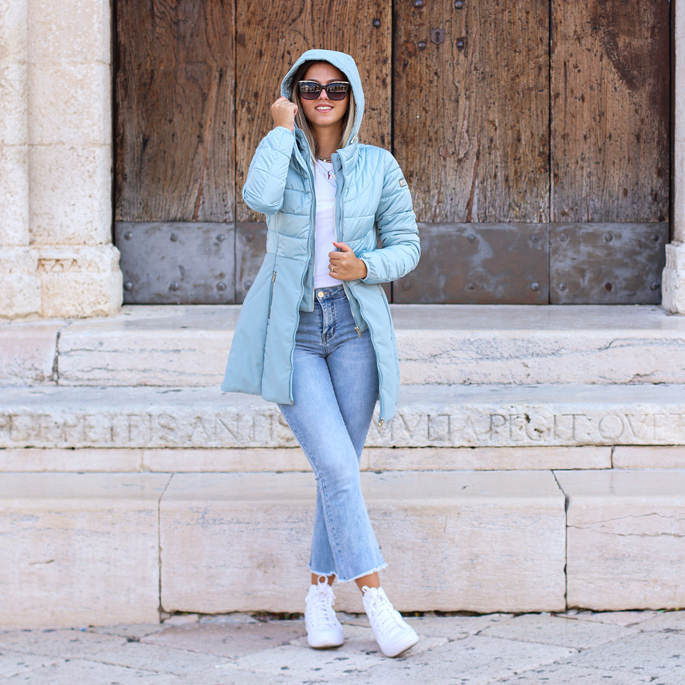 Piumino doppio tessuto 3 4 YES ZEE