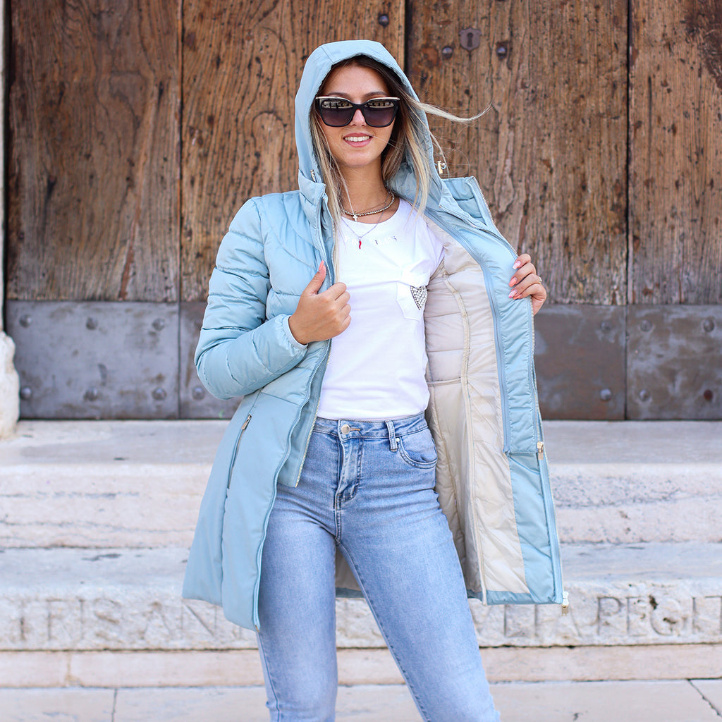 Piumino doppio tessuto 3 4 YES ZEE