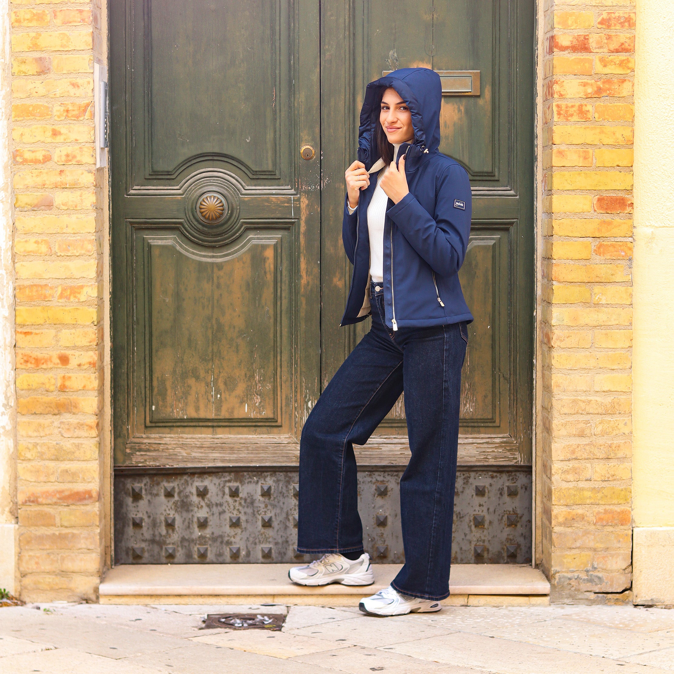 piumino liscio CORTO BLU