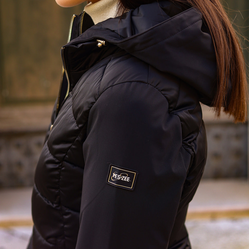 piumino corto doppio tessuto maniche NERO