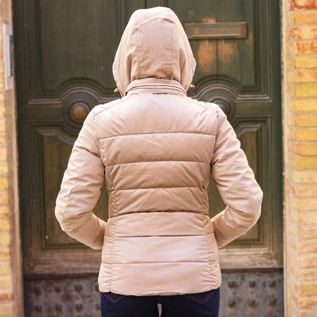 piumino corto doppio tessuto maniche CHAMPAGNE