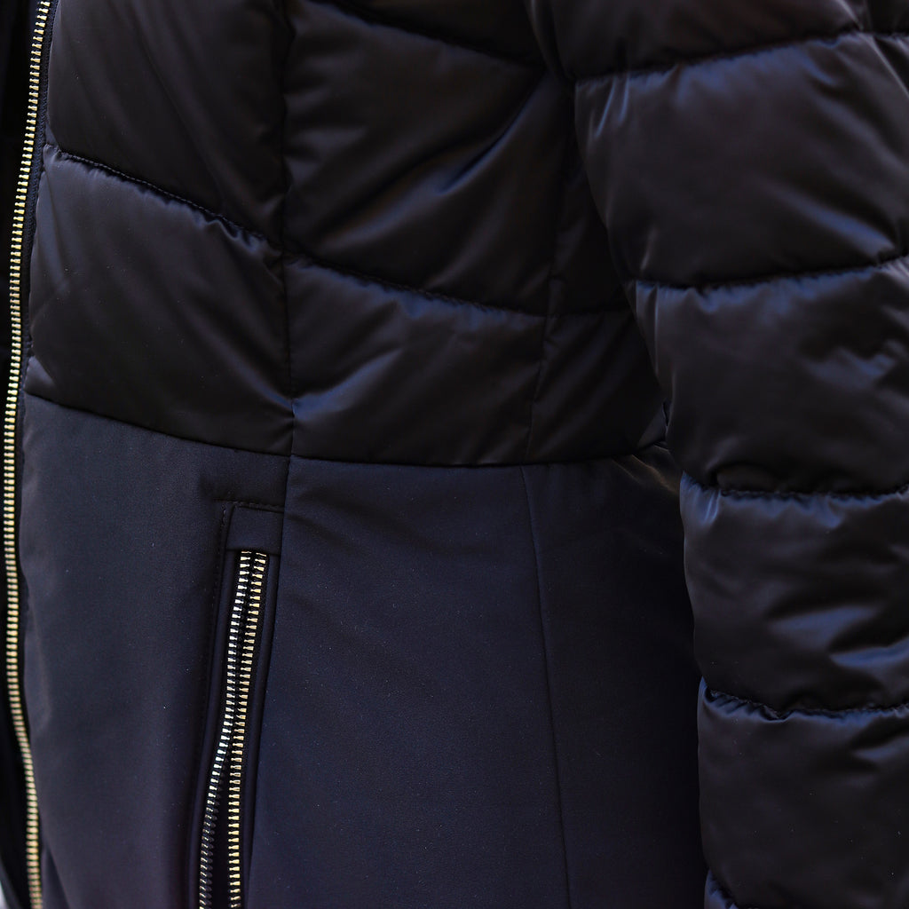 piumino lungo doppio tessuto sotto NERO