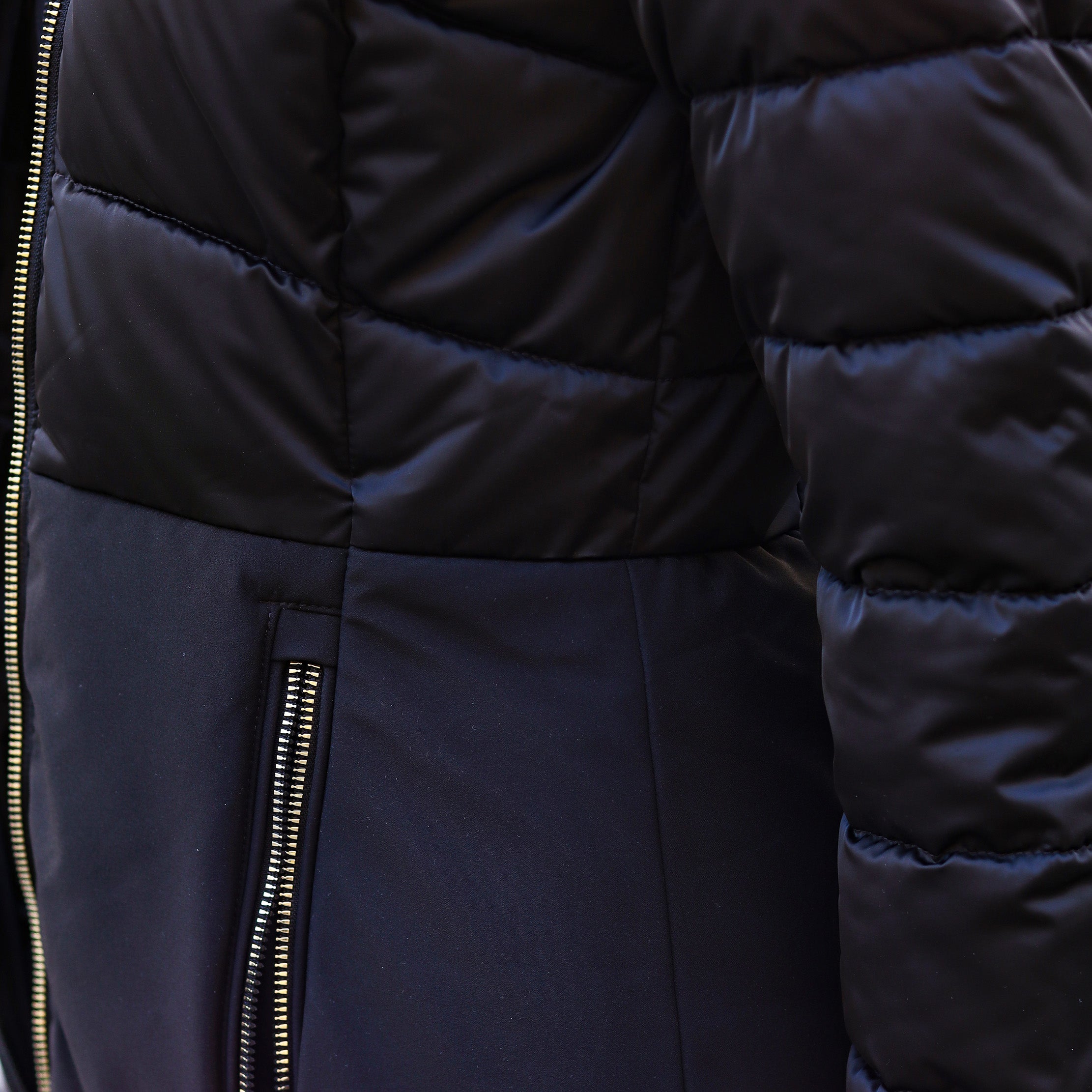 piumino lungo doppio tessuto sotto NERO