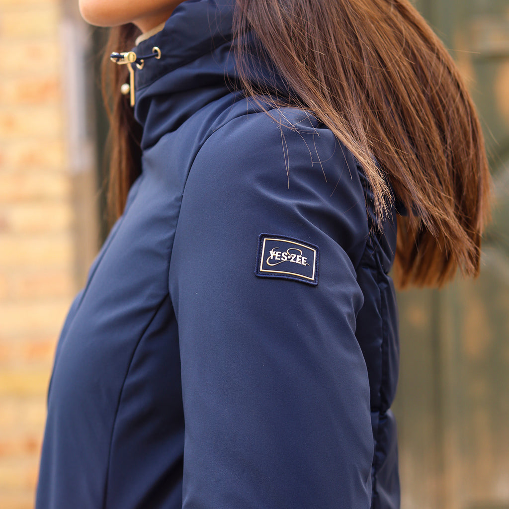 piumino doppio tessuto dietro e manica BLU