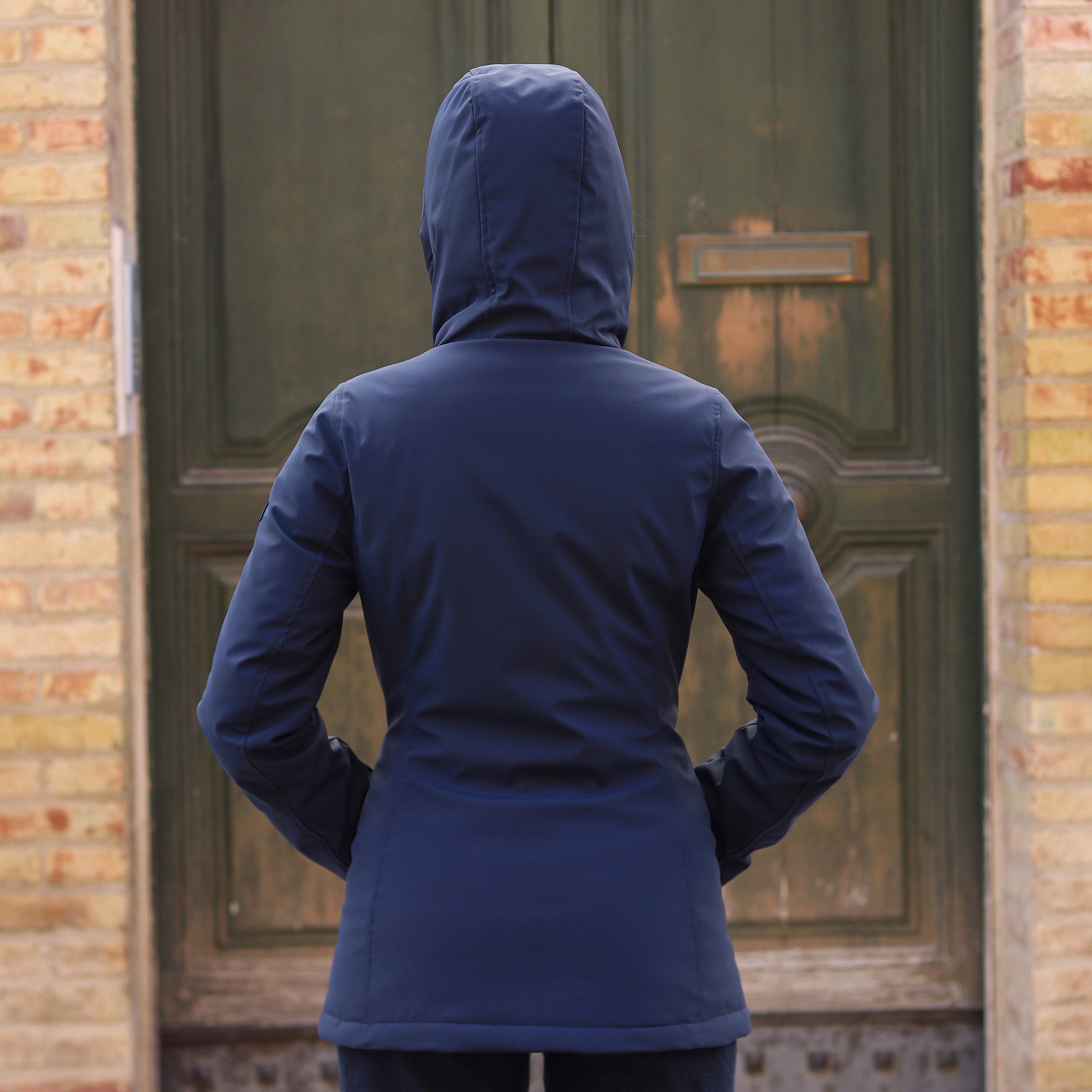 Piumino liscio lungo BLU