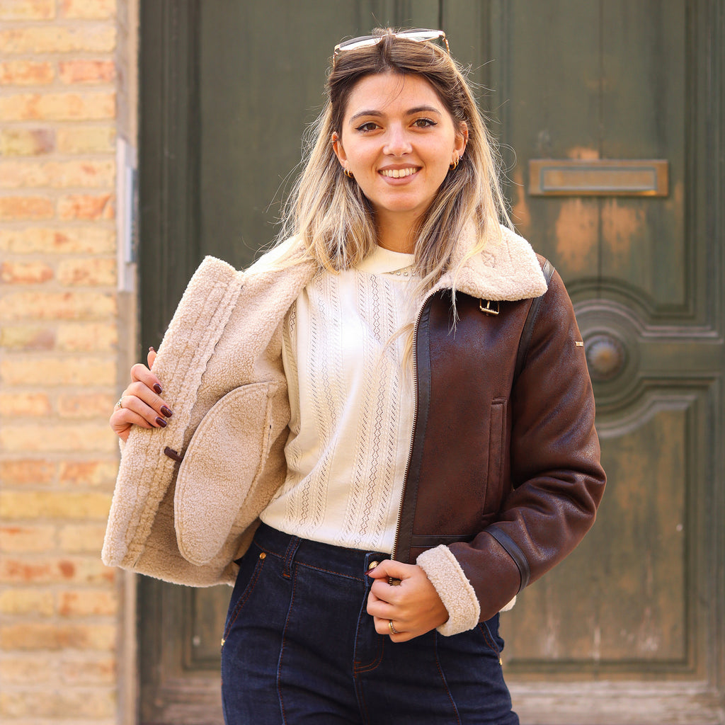 montone cropped MARRONE