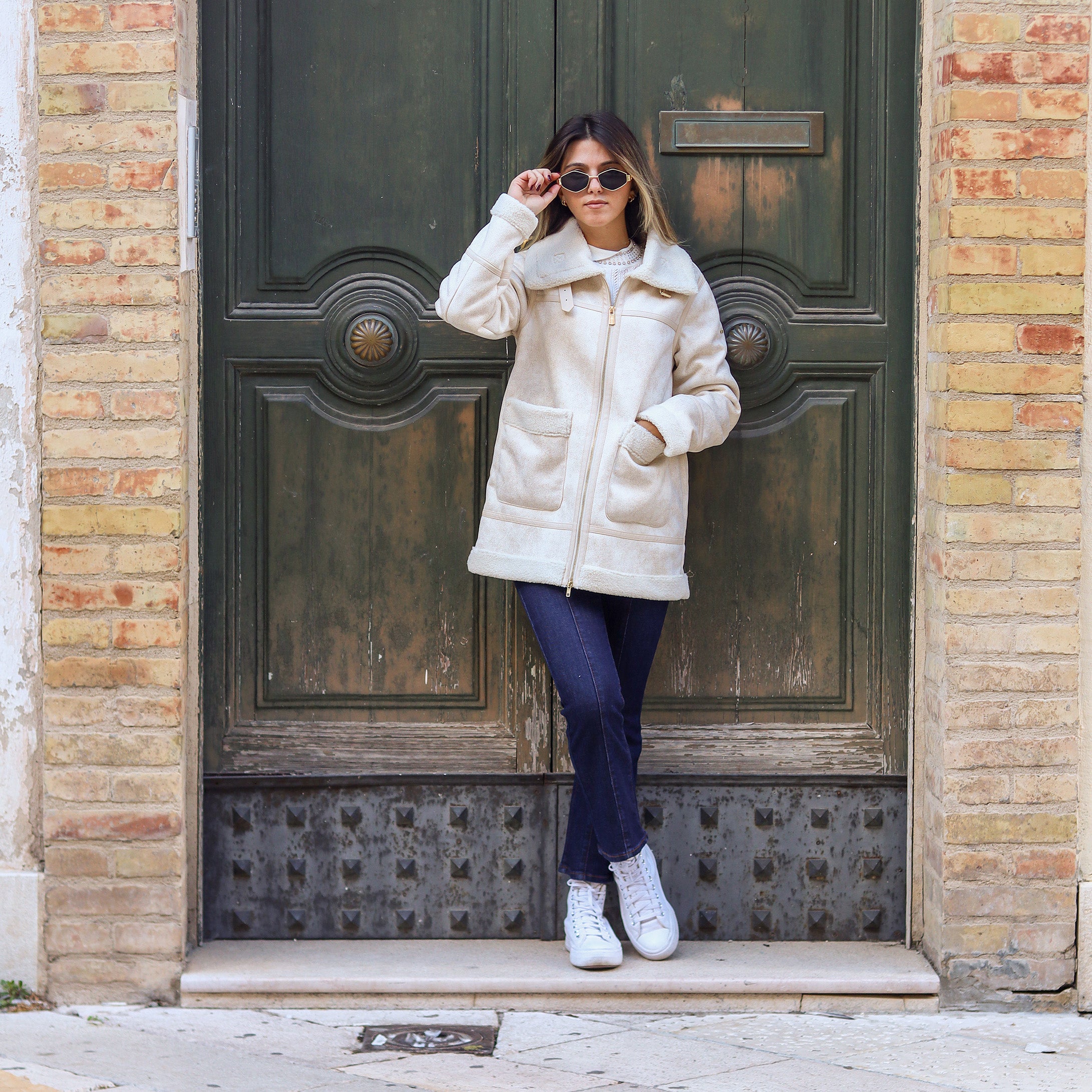 montone lungo BIANCO