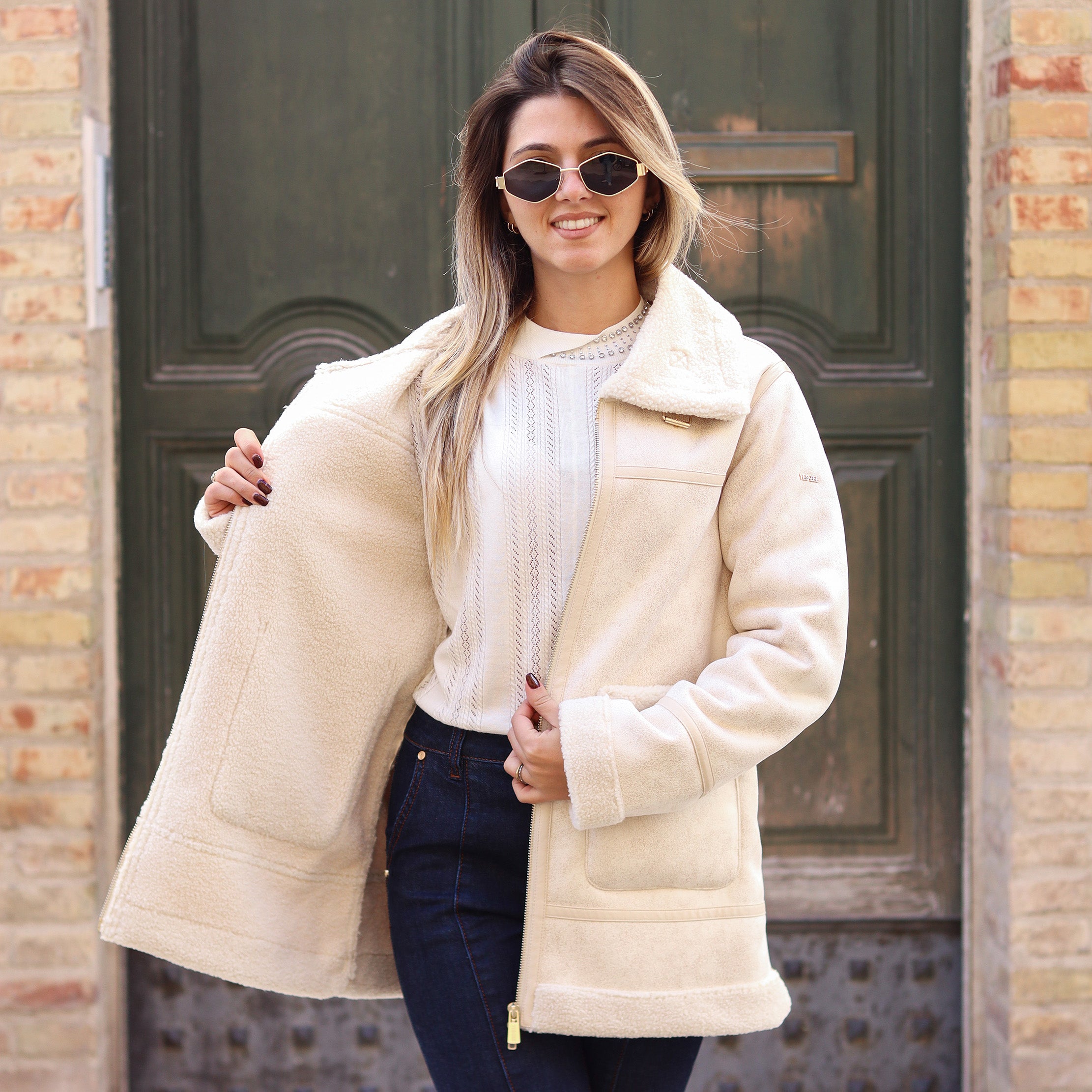 montone lungo BIANCO