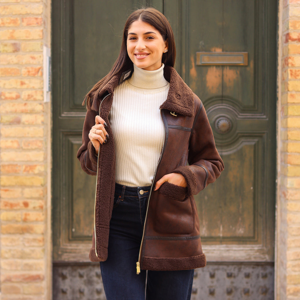 montone lungo MARRONE