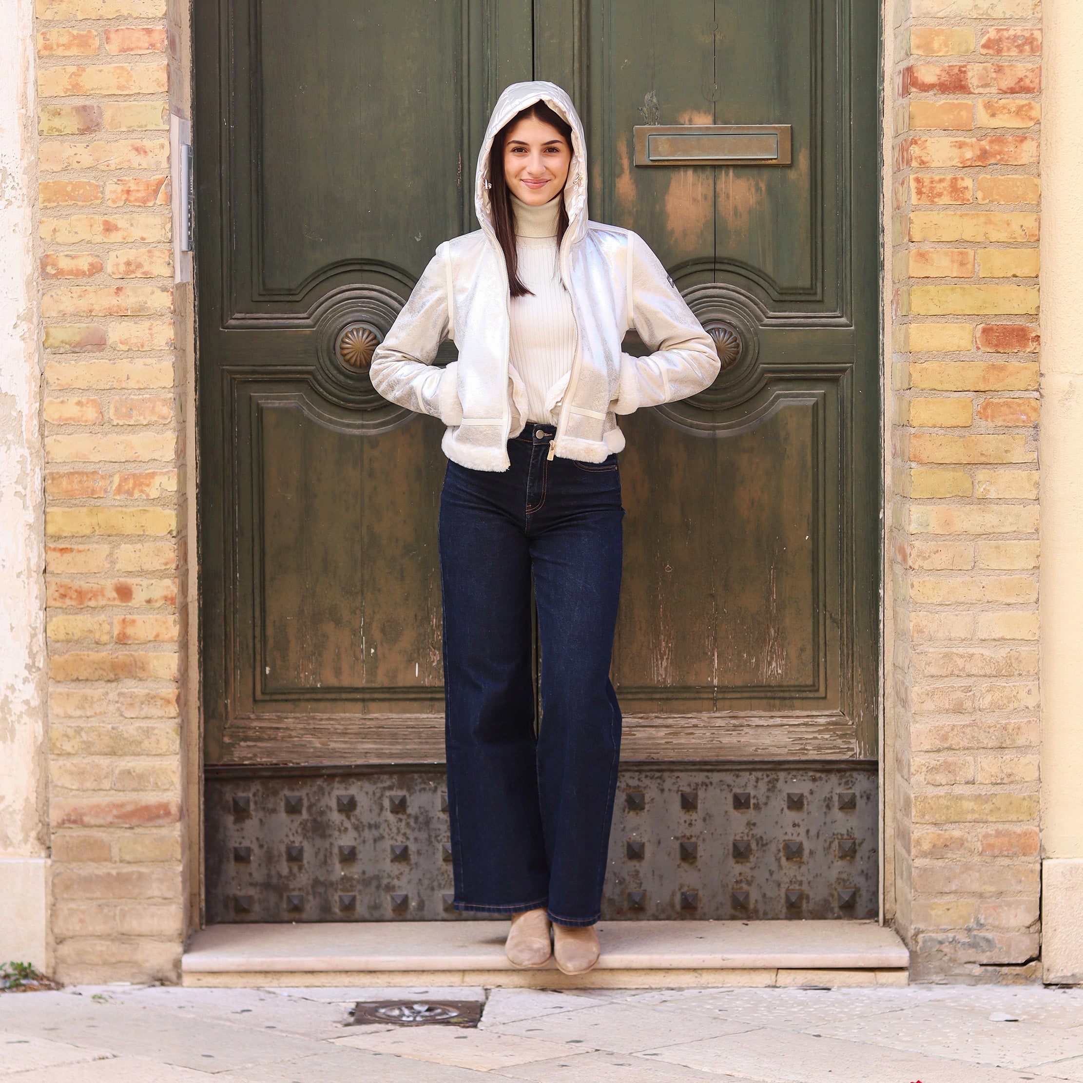 montone con cappuccio CHAMPAGNE