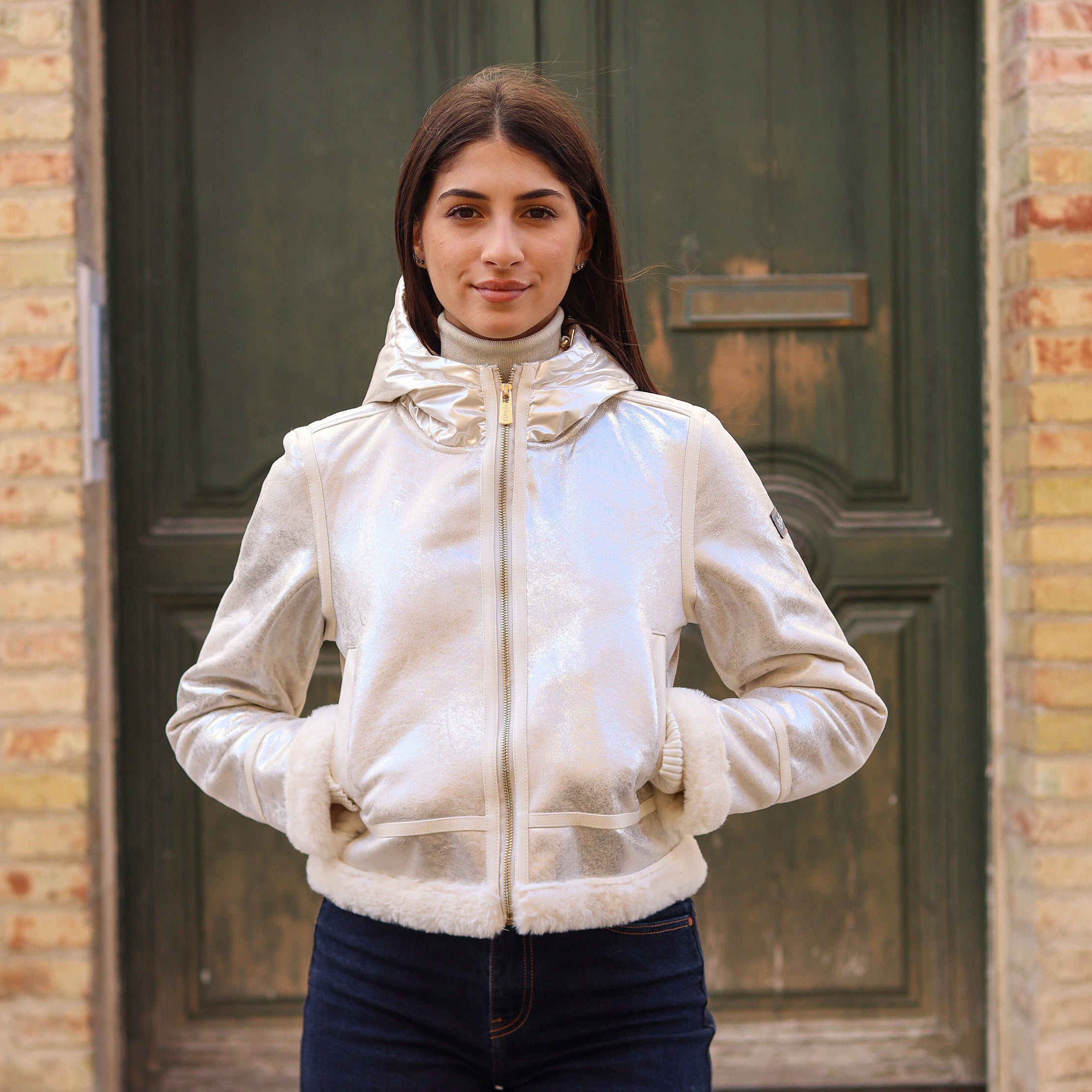 montone con cappuccio CHAMPAGNE