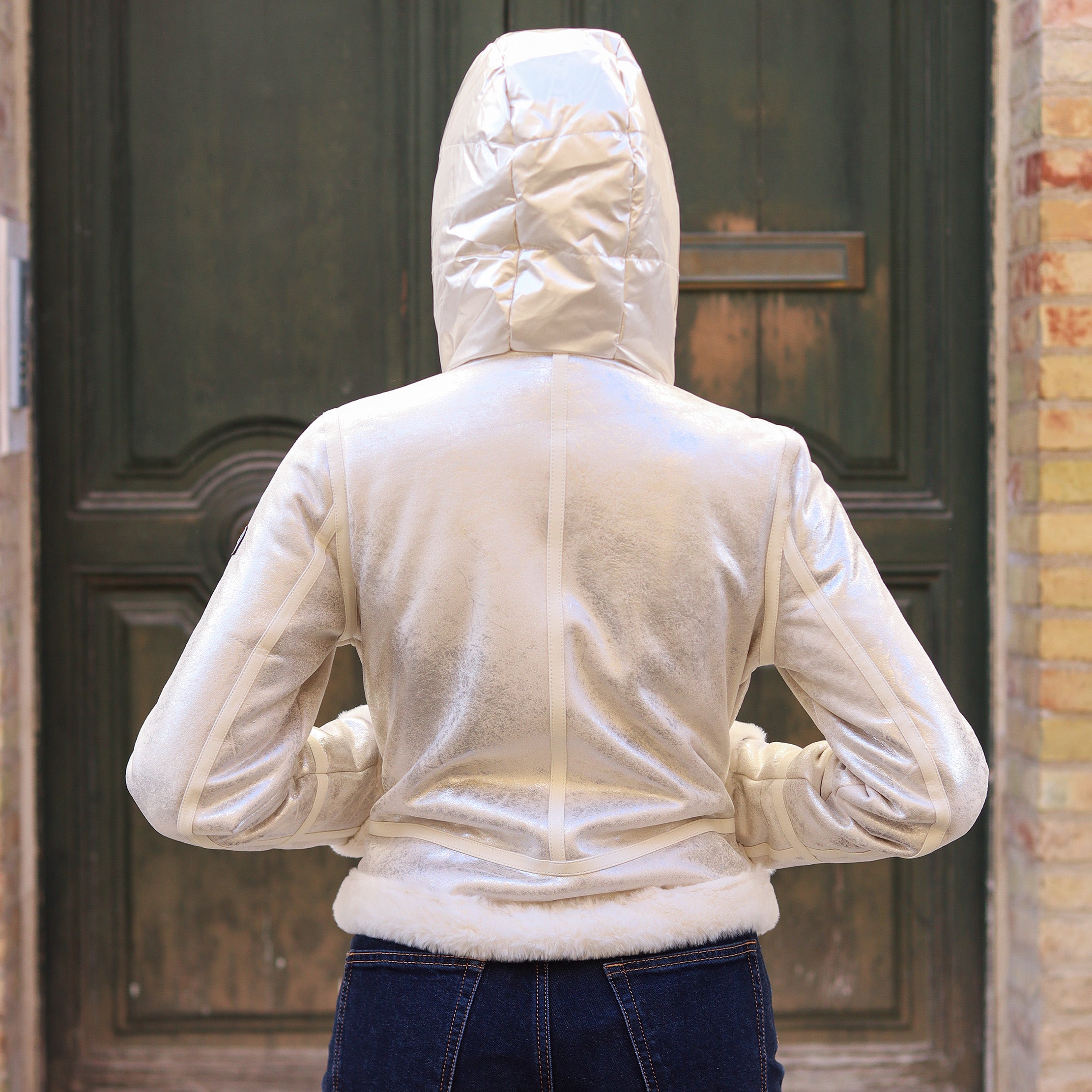 montone con cappuccio CHAMPAGNE