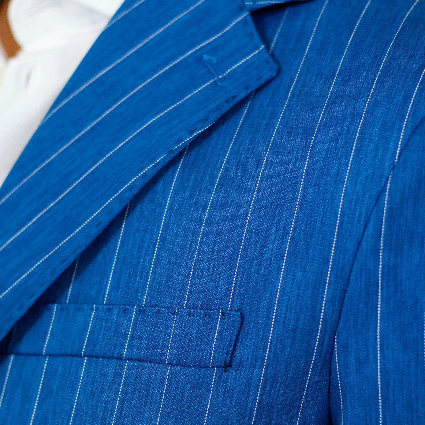 Abito sartoriale bluette gessato MADE IN ITALY