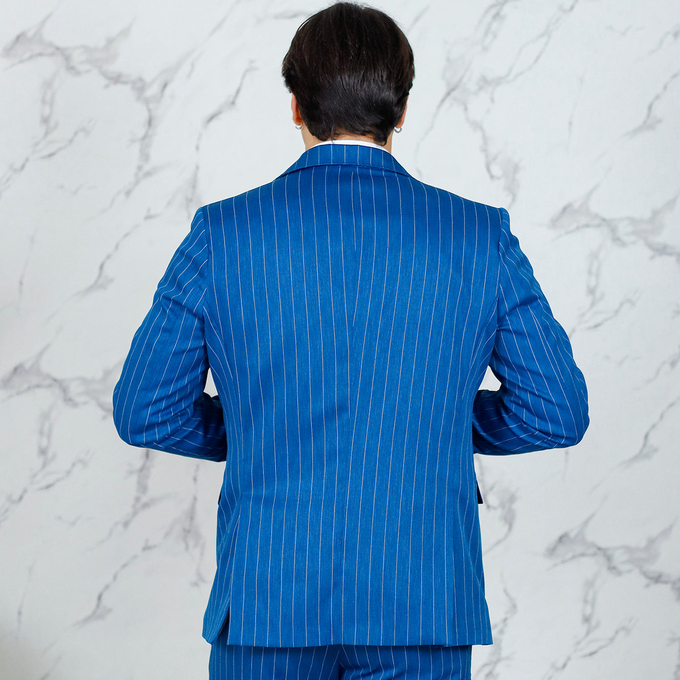 Abito sartoriale bluette gessato MADE IN ITALY