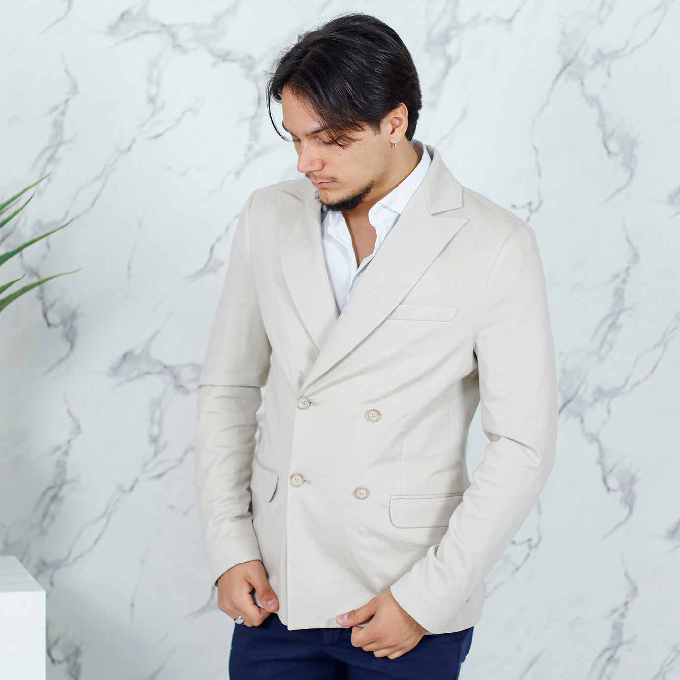 Giacca doppio petto beige MADE IN ITALY