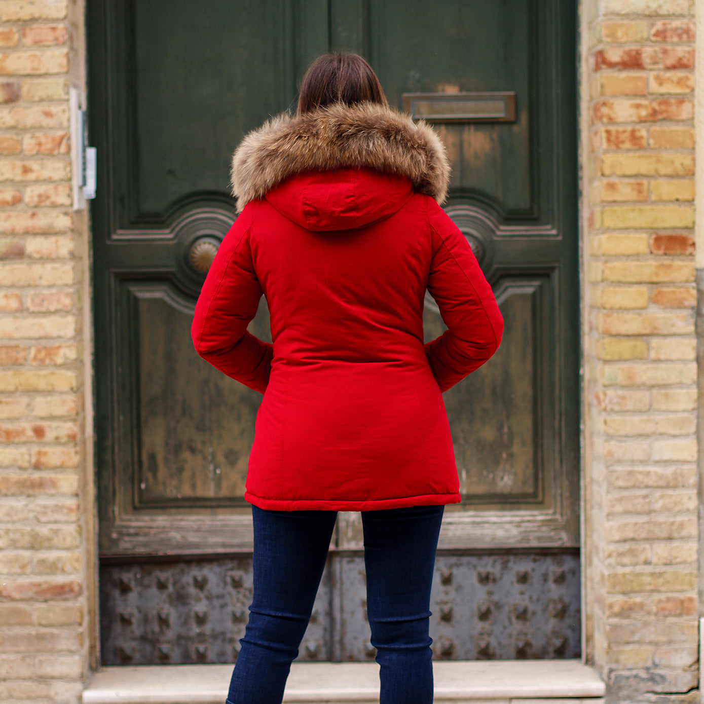 Parka Simil Woorlich Special Price Pelliccia GRANDE Rosso