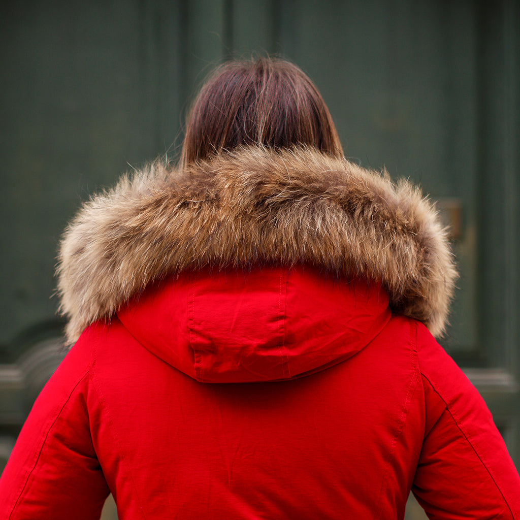 Parka Simil Woorlich Special Price Pelliccia GRANDE Rosso