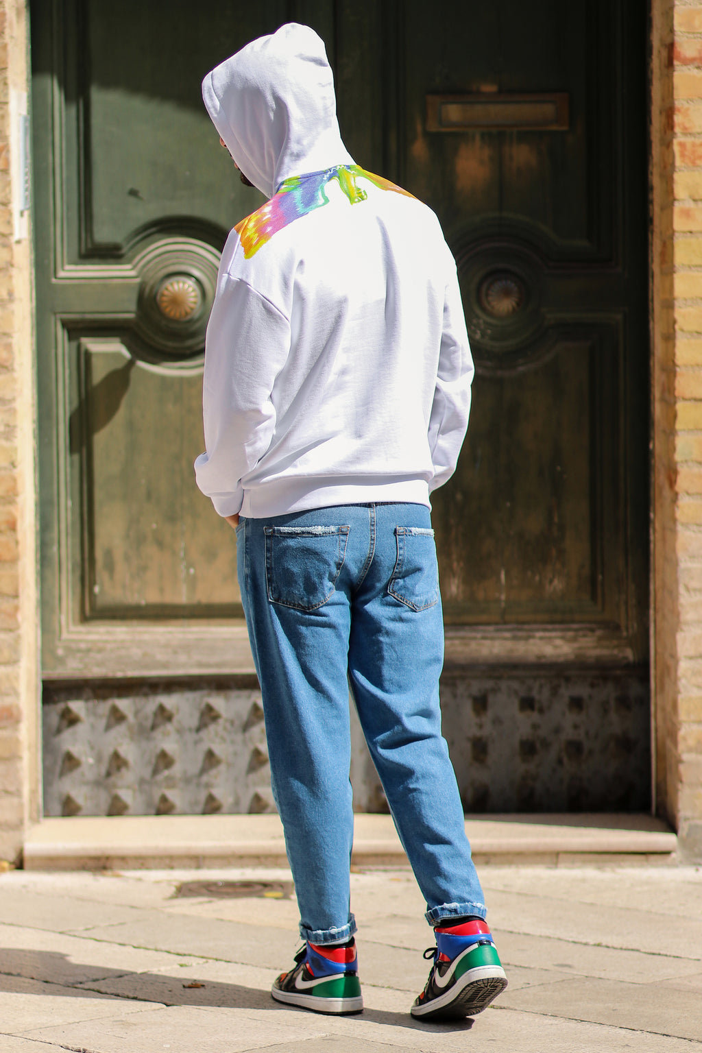 Felpa Boy London Bianca Con Motivo Sul Collo