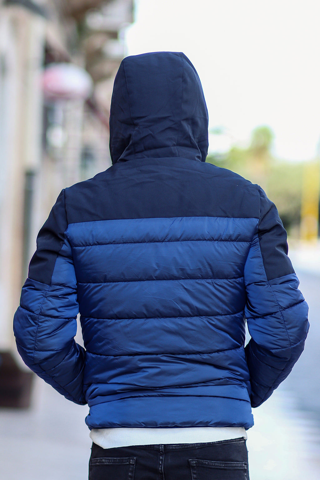 Piumino yes zee doppio tessuto con cappuccio